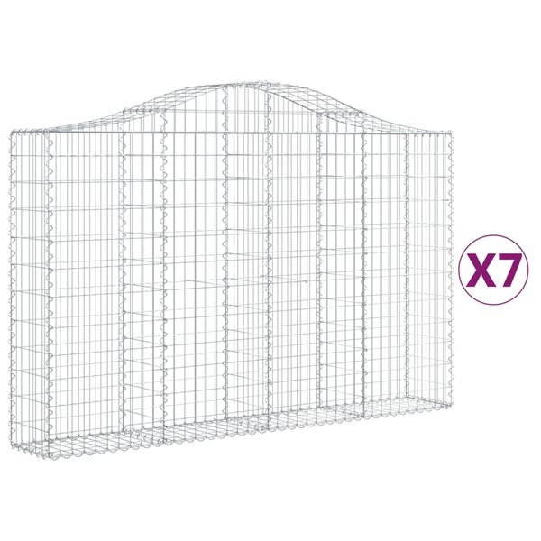vidaXL Obokane gabion ko&scaron;are 7 kosov 200x30x120/140cm pocinkano železo