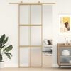 vidaXL Drsna vrata zlata 76x205 cm mat ESG steklo in aluminij