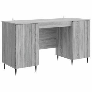 vidaXL Miza s polico Siva Sonoma 142,5 x 50 x 75 cm Inženirski les