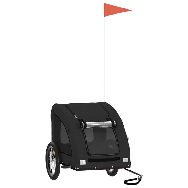 vidaXL Kolesarska prikolica za hišne ljubljenčke črna