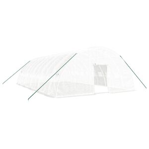 vidaXL Rastlinjak z jeklenim okvirjem bel 60 m&sup2; 10x6x2,85 m