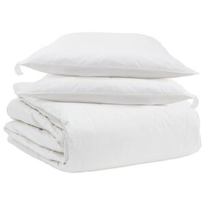 vidaXL Komplet odej z blazino 3 pcs Bela Perje