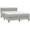 vidaXL Box spring posteljni z vzmetnico svetlo siv 140x190 cm blago