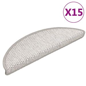 vidaXL Samolepilne preproge za stopnice sisal 15 kosov 56x17x3 cm