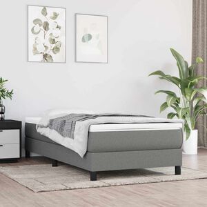 vidaXL Vzmetnica z žepkasto vzmetjo srednje trdote temno siva 90x200x20 cm blago