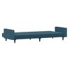vidaXL Kavč dvosed z leži&scaron;čem moder žamet