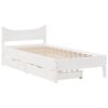 vidaXL Posteljni okvir s predali bel 75x190 cm trdna borovina