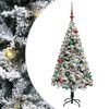 vidaXL Umestno božično drevo Bela 150 cm PVC, jeklo in plastika