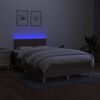 vidaXL Box spring postelja z vzmetnico LED taupe 120x200 cm blago