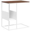 vidaXL Stranska mizica bela 55x36x59,5 cm inženirski les