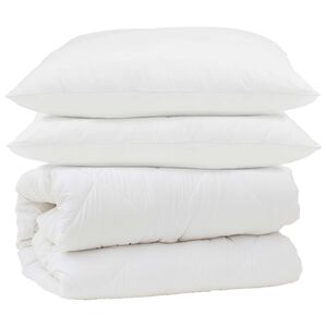 vidaXL Komplet odej z blazino 3 pcs Bela Mikrofibra in perje