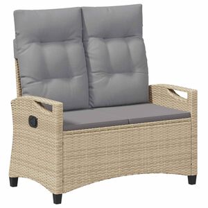 vidaXL Vrtna klop z blazino Bež in svetlo siva 105 x 60 x 112 cm