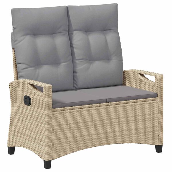 vidaXL Vrtna klop z blazino Bež in svetlo siva 105 x 60 x 112 cm