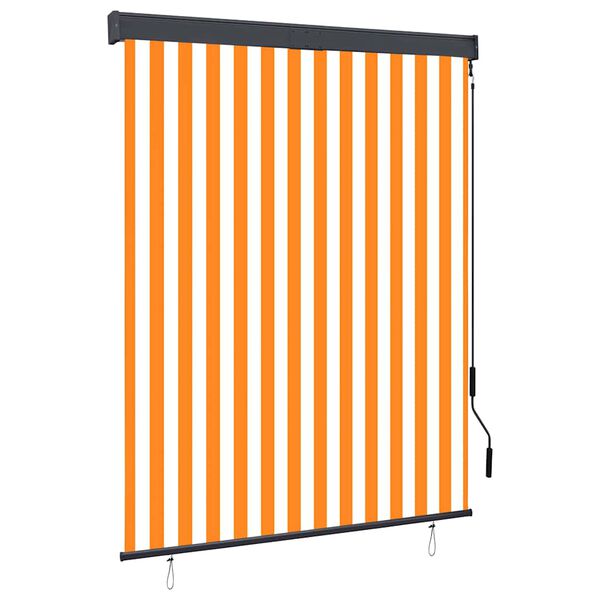 vidaXL Zunanje rolo senčilo 140x250 cm belo in oranžno