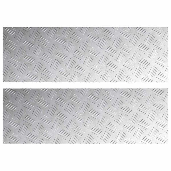vidaXL Stopnice Pravokotna 2 pcs srebrna 90 x 30 cm Aluminij