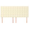 vidaXL Vzglavje postelje kremne barve 200x5x118/128 cm umetno usnje