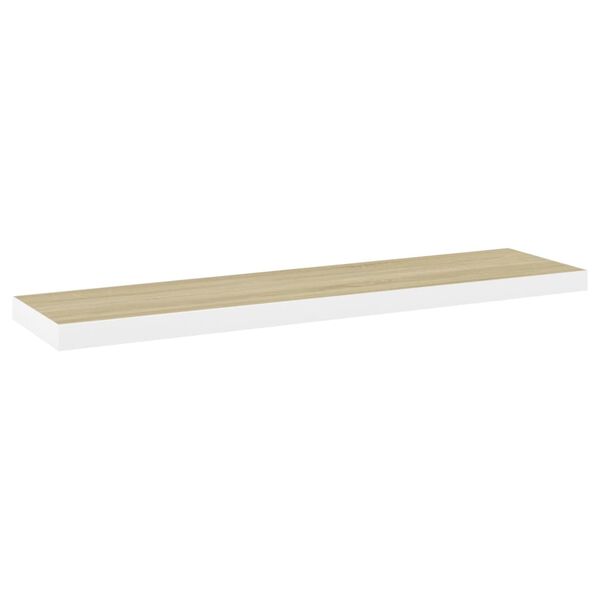 vidaXL Stenske police 4 kosi barva hrasta in bela 90x23,5x3,8 cm MDF
