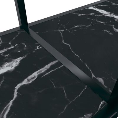 vidaXL Konzolna mizica črna 220x35x75,5 cm kaljeno steklo