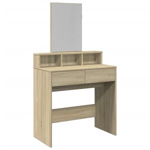 vidaXL Toaletna mizica z ogledalom sonoma hrast 80x41x144,5 cm