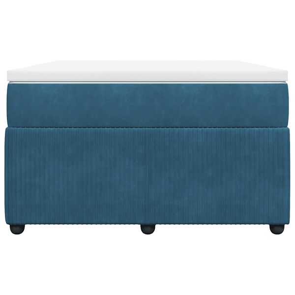 vidaXL Box spring postelja z vzmetnico temno modra 120x200 cm žamet