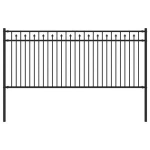 vidaXL Spike Fence BAARLO 200 x 80 cm Pra&scaron;no lakirano jeklo Črna