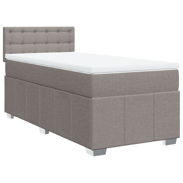 vidaXL Box spring postelja z vzmetnico taupe 90x200 cm blago