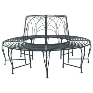 vidaXL Banka Dreves 8-&Scaron;tevilo sedežev &Oslash; 160 x 89 cm Jeklo Srebrno siva