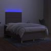 vidaXL Box spring postelja z vzmetnico LED taupe 120x190 cm blago