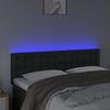 vidaXL LED posteljno vzglavje črno 144x5x78/88 cm umetno usnje