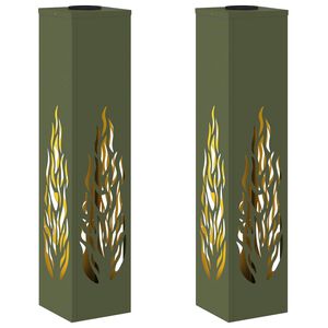 vidaXL Solarno LED svetilo za pot 2 kos Toplo bela 18 x 18 x 80 cm