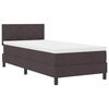 vidaXL Postelja z vzmetnico z vzglavjem Temno rjava 90 x 190 cm blago