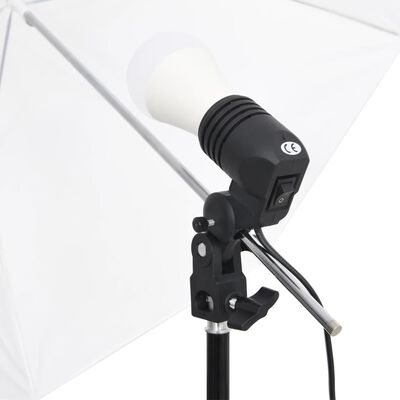 vidaXL Komplet za studijsko osvetlitev z ozadji in dežniki