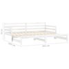 vidaXL Izvlečna dnevna postelja bela trdna borovina 2x(90x200) cm
