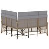vidaXL Vrtni zložljivi kavč Bež in svetlo siva 164 x 164 x 112 cm