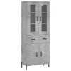 vidaXL Visoka komoda betonsko siva 69,5x34x180 cm inženirski les