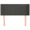 vidaXL Vzglavje z u&scaron;esi temno sivo 103x16x78/88 cm žamet