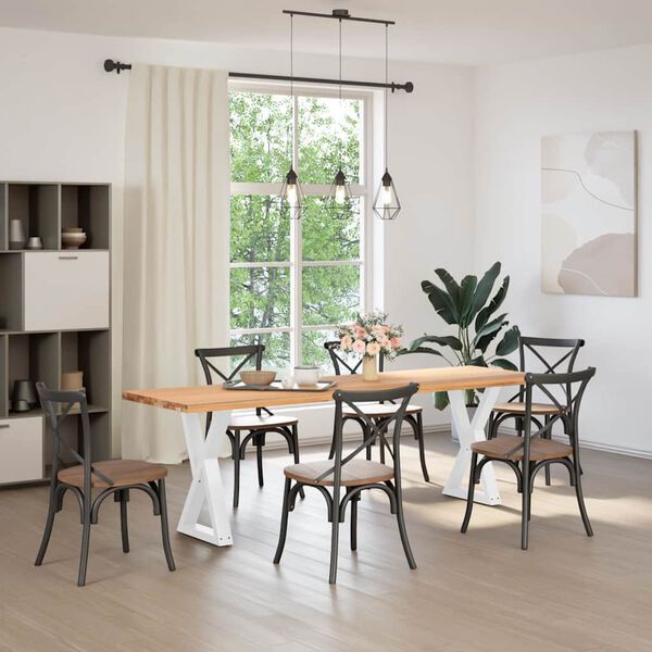 vidaXL Noge za jedilno mizo 2 kosa bele 60 x (72-73,3) cm jeklo