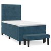 vidaXL Box spring postelja z vzmetnico temno modra 80x200 cm žamet