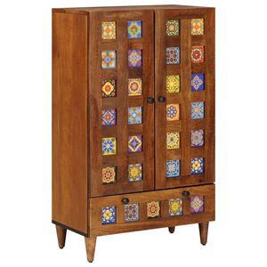 vidaXL Visok predalnik Oreh 60 x 33,5 x 100 cm Masiven les manga