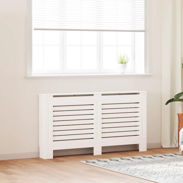 vidaXL Pokrov za radiator bel 152x19x81,5 cm MDF