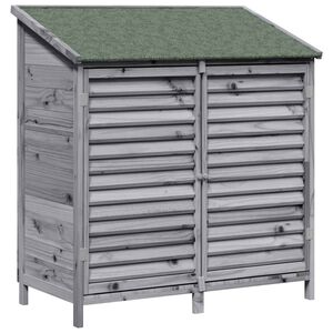 vidaXL Vrtno skladi&scaron;če s streho Siva 106 x 56 x 113,5 cm Trdna smreka