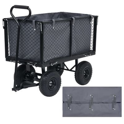 vidaXL Podloga za vrtni voziček temno siva 81x41x40 cm blago