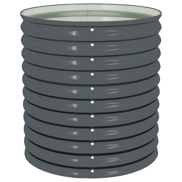 vidaXL Visoka greda 80x80x81 cm pocinkano jeklo siva