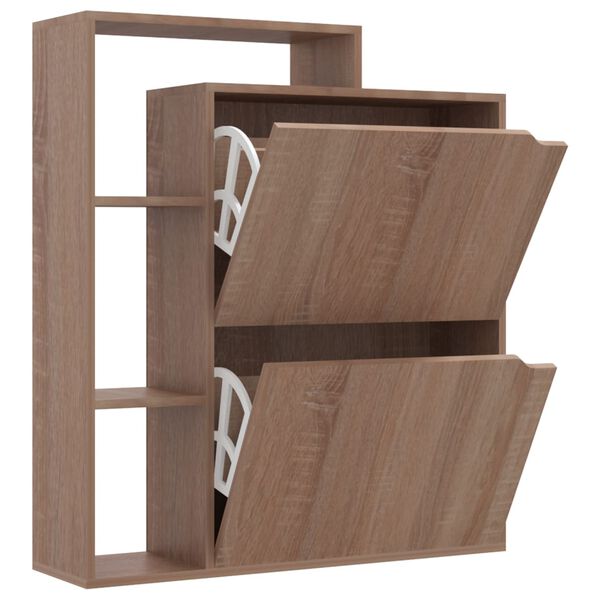 vidaXL Omarica za čevlje sonoma hrast 79,5x24x90,5 cm iverna plo&scaron;ča