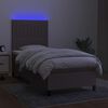 vidaXL Box spring postelja z vzmetnico LED taupe 100x200 cm blago
