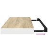 vidaXL Stenske police 2 kosa barva hrasta in bela 60x23,5x3,8 cm MDF