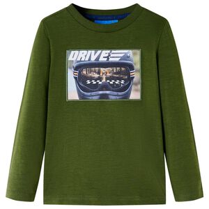 Otro&scaron;ka majica z dolgimi rokavi Temno kaki 104