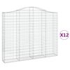 vidaXL Obokane gabion ko&scaron;are 12kosa 200x30x160/180 cm pocinkano železo