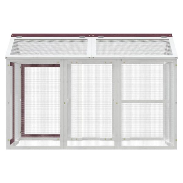 vidaXL Ograda za male živali mocha 141x94x104 cm trdna borovina