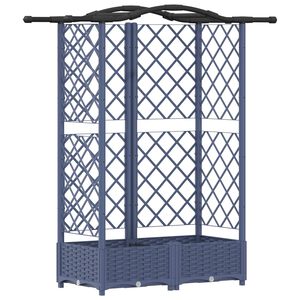 vidaXL Dvignjeno leži&scaron;če s trellisom in streho Siva 124 x 40 x 123 cm